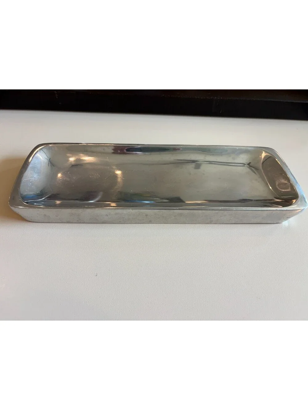 Pottery Barn Barona Cast Aluminum Serving Trays Divided Dish & Long Tray Set